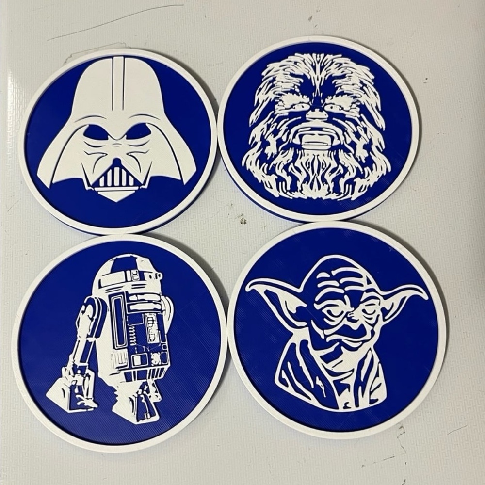Star Wars Blue & White Coasters Set